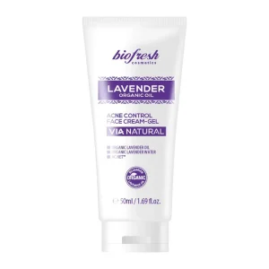 Cremă-gel pentru față cu efect de control al acneei LAVENDER ORGANIC OIL, 50 ml